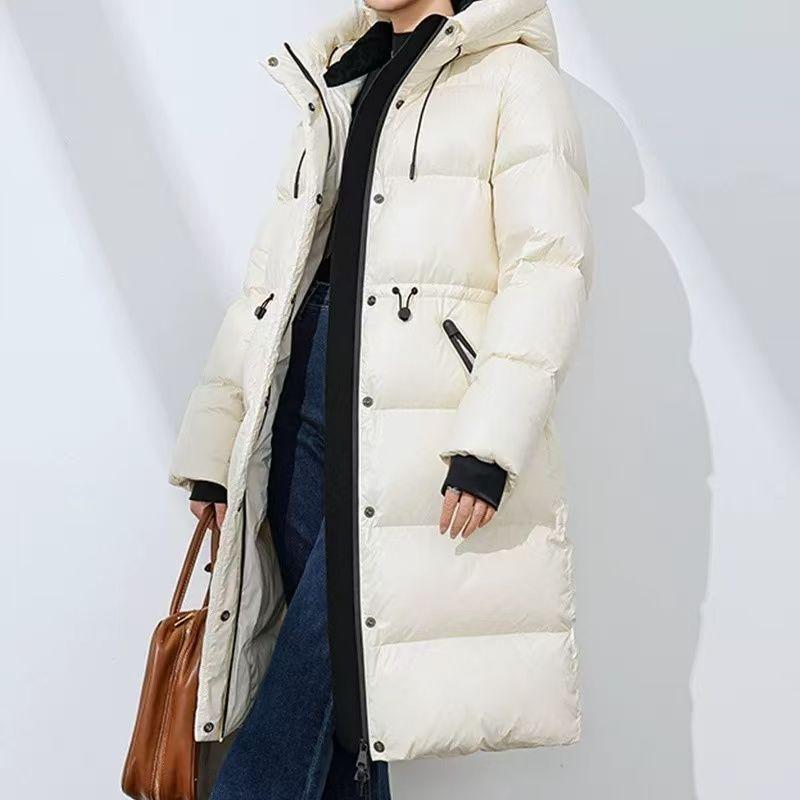 

Глянцевая Утолщенная Холодостойкая Приталенная Талия Средней Длины Пуховая Куртка Женская Теплая Куртка S