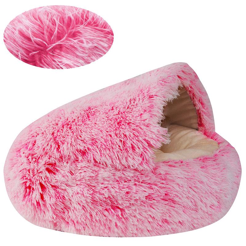 Semi-Enclosed Cat Bed Warm Cat Nest Plush Dog Sofa Windproof Dog House 2 Use Pet Dog Bed Soft Cat Sleeping Bed