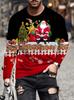 Merry Christmas Pattern Santa Claus 3D Print T-Shirt Men Women Long Sleeve O-Neck T Shirts Oversized Harajuku Top Kid Clothing