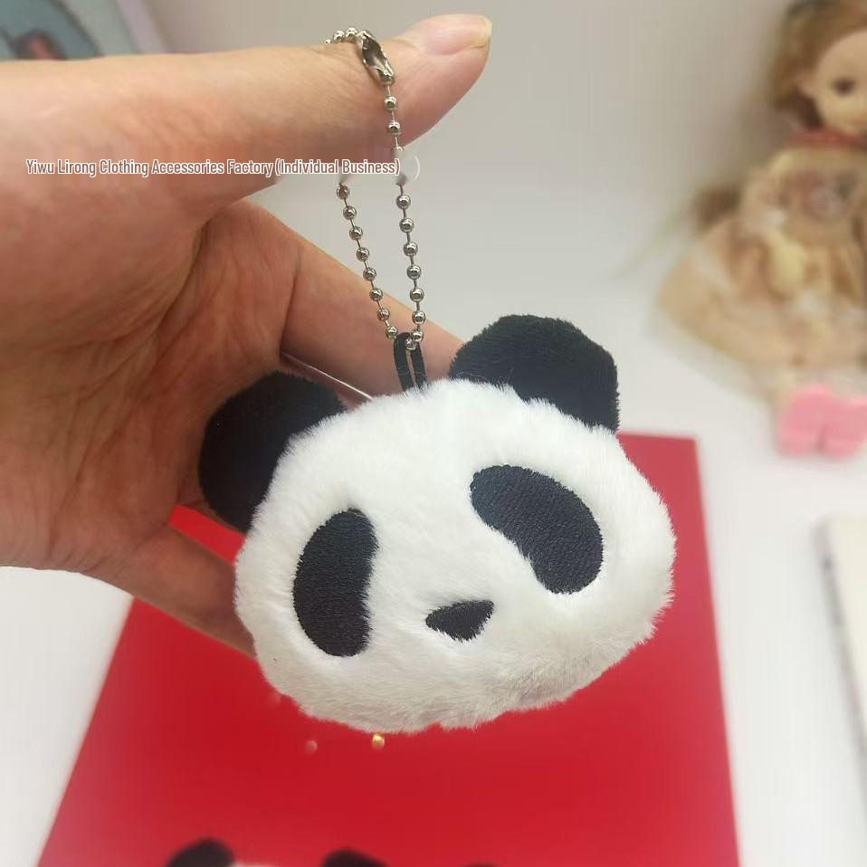 Cute Big White Panda Plush Pendant - Cartoon Brooch & DIY Backpack Decoration