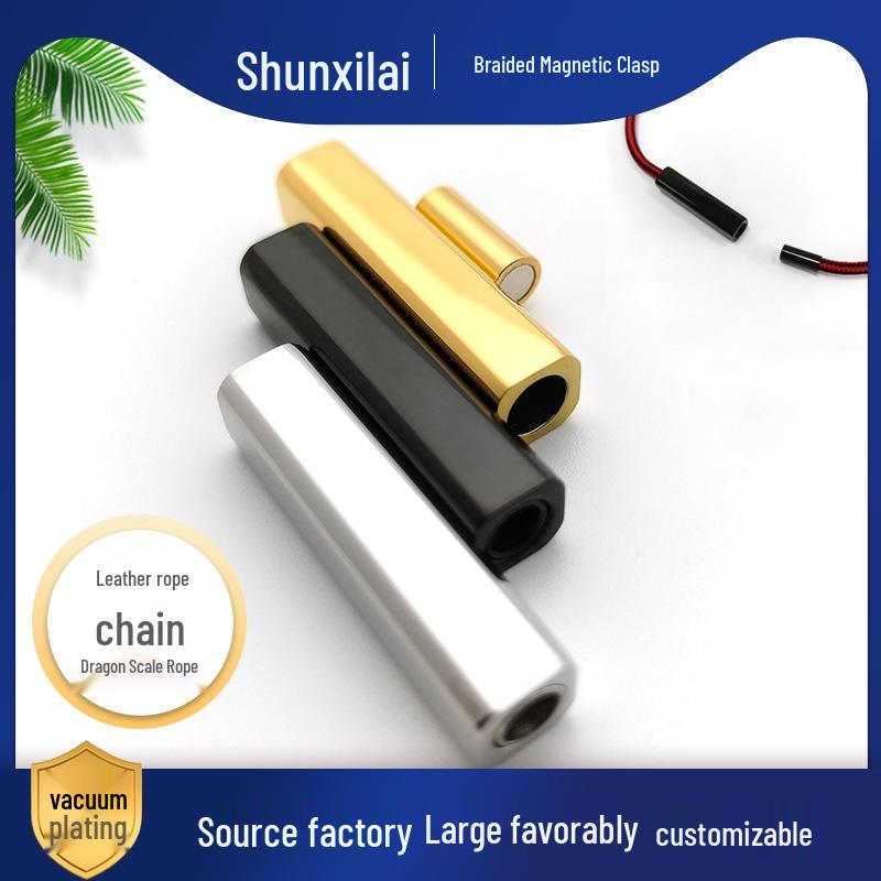 Kožený náramek s magnetickým zapínáním z nerezové oceli - Stylový šperk s titanovou šňůrkou