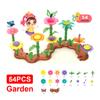 54-224 stk Blomsterhage Arkitektursett Byggeleker DIY Konstruksjonskloss Plante Kreative Pedagogiske Stableleker Leker