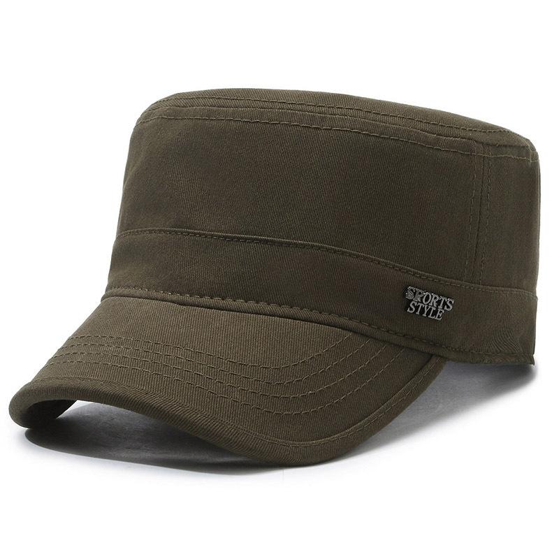 

Капелюх Чоловічий весняно-осінній плаский циліндр Модний простий повсякденний капелюх Спортивний капелюх для чоловіків Adjustable армія зелений колір