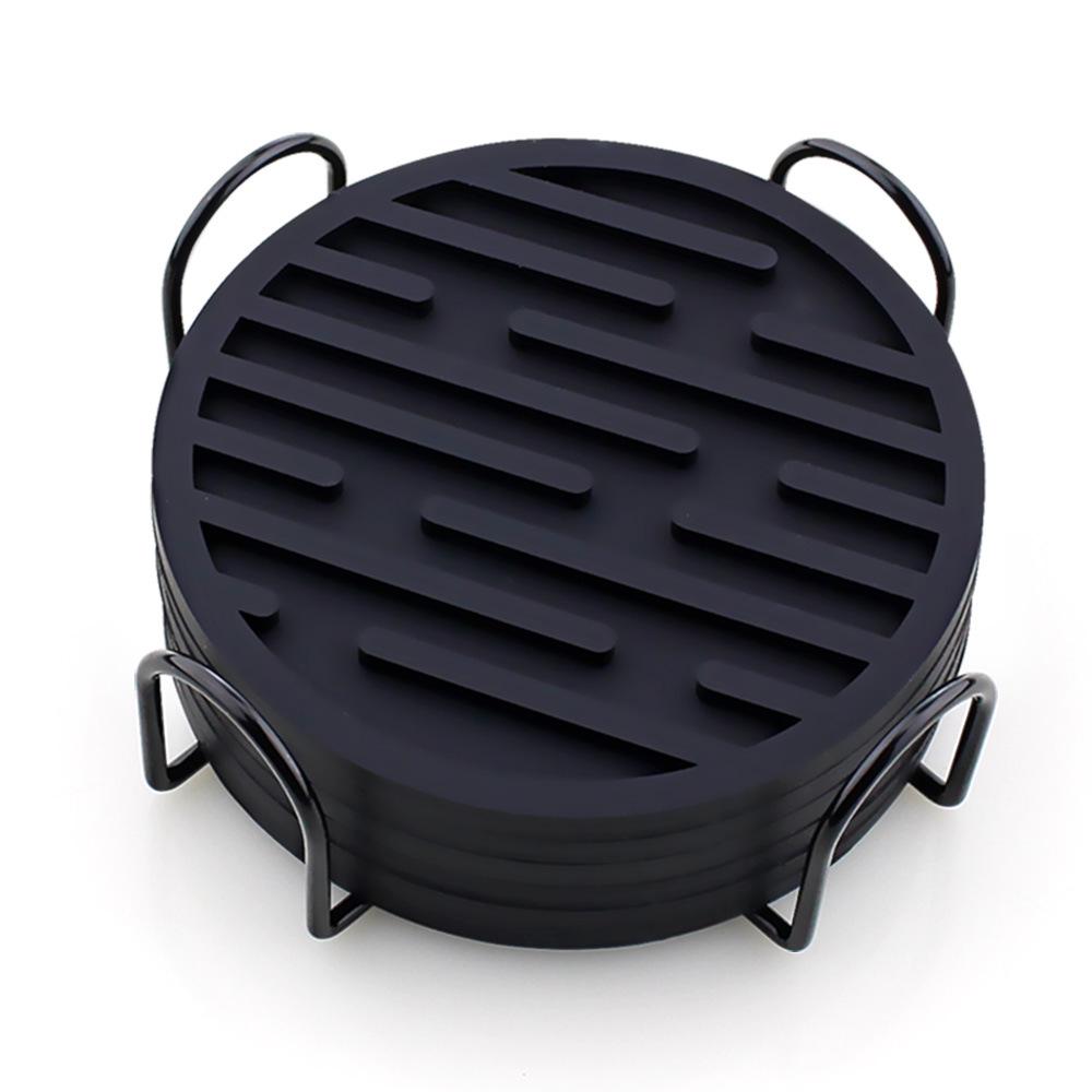 Round Silicone Coaster Set - 10cm Heat Insulation Pads for Tea and Coffee Cups