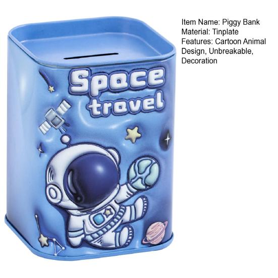 Cartoon Animal Tinplate Piggy Bank Unbreakable Coin Cash Container Storage Jar Boys Girls Money Saving Box Desktop Decoration