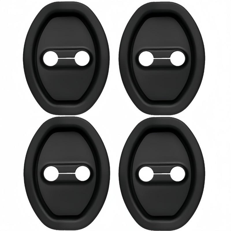 4pcs Black Car Door Shock Absorbers - Noise Reduction, Lock Protection, Enhances Vehicle Protection