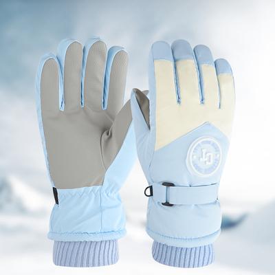 Winter Skihandschuhe Plus Samt Verdickt Warm und Kalt Outdoor-Sportarten Radhandschuhe Winddicht Wasserdicht und Rutschfest Touchscreen
