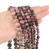 Natural Gem Black Lace Rhodonite Stone Beads Round Loose Beads For Zircon Making Strand 15" 4/6/8/10mm Diy Bracelet Necklace