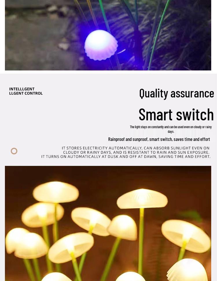 Solar Mushroom Jellyfish Light: Outdoor Decorative Light with Steady and Flashing Colors