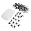200g Halloween Spider Webs Stretch Cobwebs with 215 Plastic Spiders for Halloween Haunted House