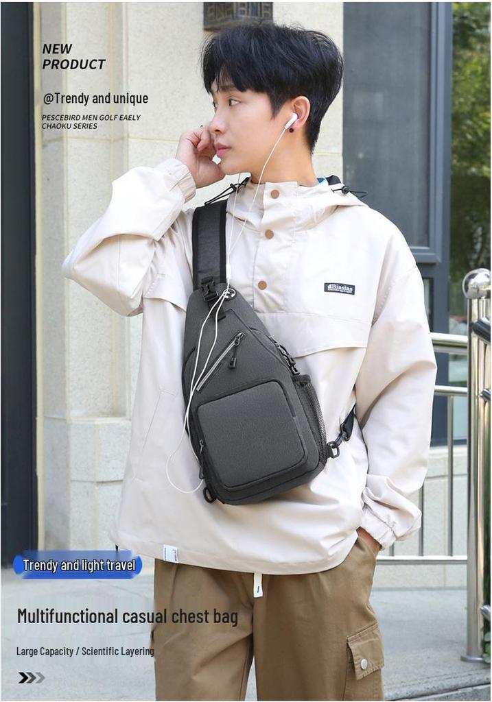 Men's Waterproof Crossbody Bag - Multifunctional, Large Capacity, Casual Single Shoulder Bag