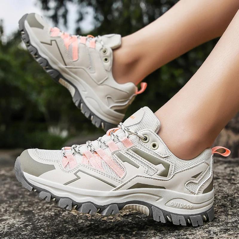 2025 Couples Outdoor Mountaineering Non-slip Shoes Leisure Sports Men's and Women's Running Lace-up Hiking Shoes New