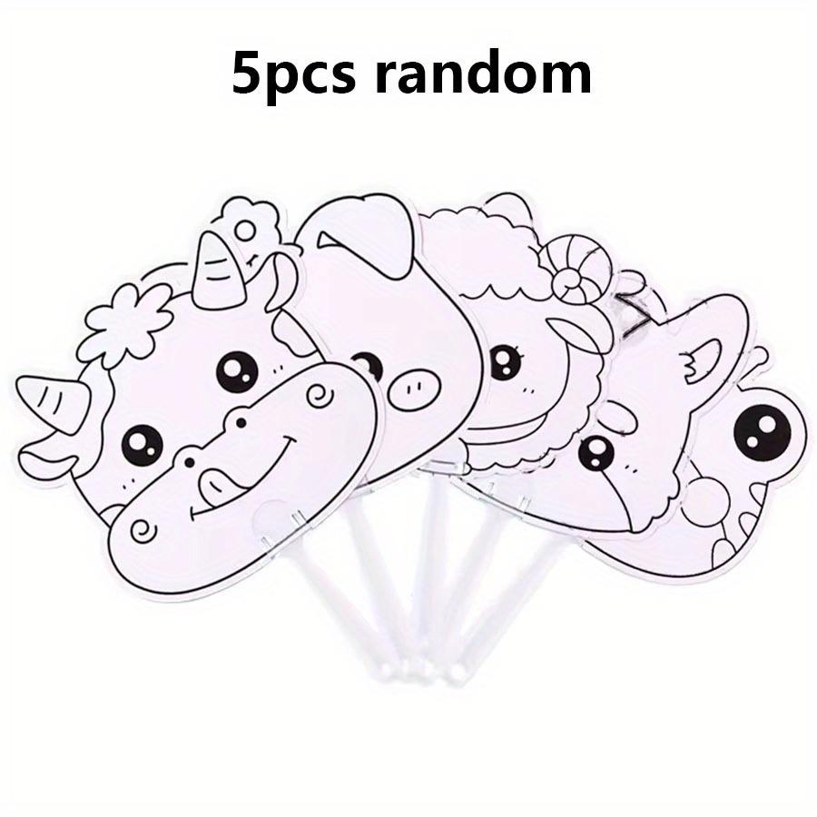 

DIY Cartoon Doodle Art Fan Handmade Round Blank Fan for Creative Painting Coloring Summer Craft Activity Birthday Gift JXB