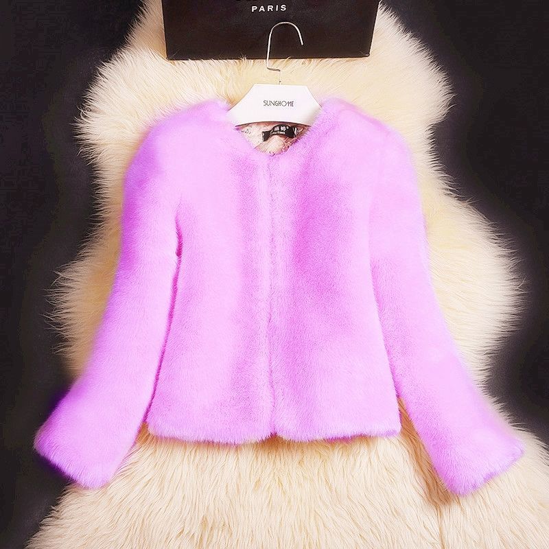 

Женская новая шуба из искусственного меха, имитация норки, бархат, легкая, короткая, маленькая, приталенная, тонкая, осенне-зимняя, пушистая женщина 2XL лавандовый