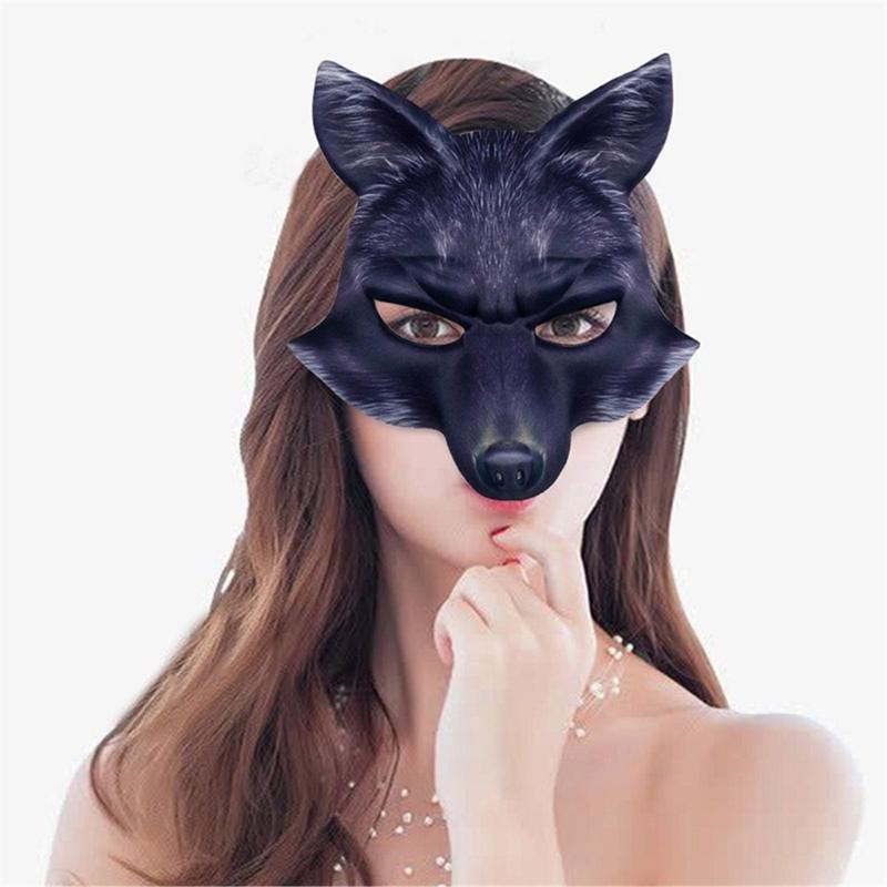 Halloween Foxes Cosplay Mask Masquerade Foxes Face Mask Animal Cosplay Mask For Women Man Masquerade Halloween Cosplay