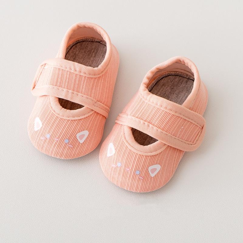 

Весна-лето Детские тапочки для мальчиков и девочек Милые детские мультяшные первые ходунки для малышей Мягкая подошва Нескользящая обувь для детей L розовый