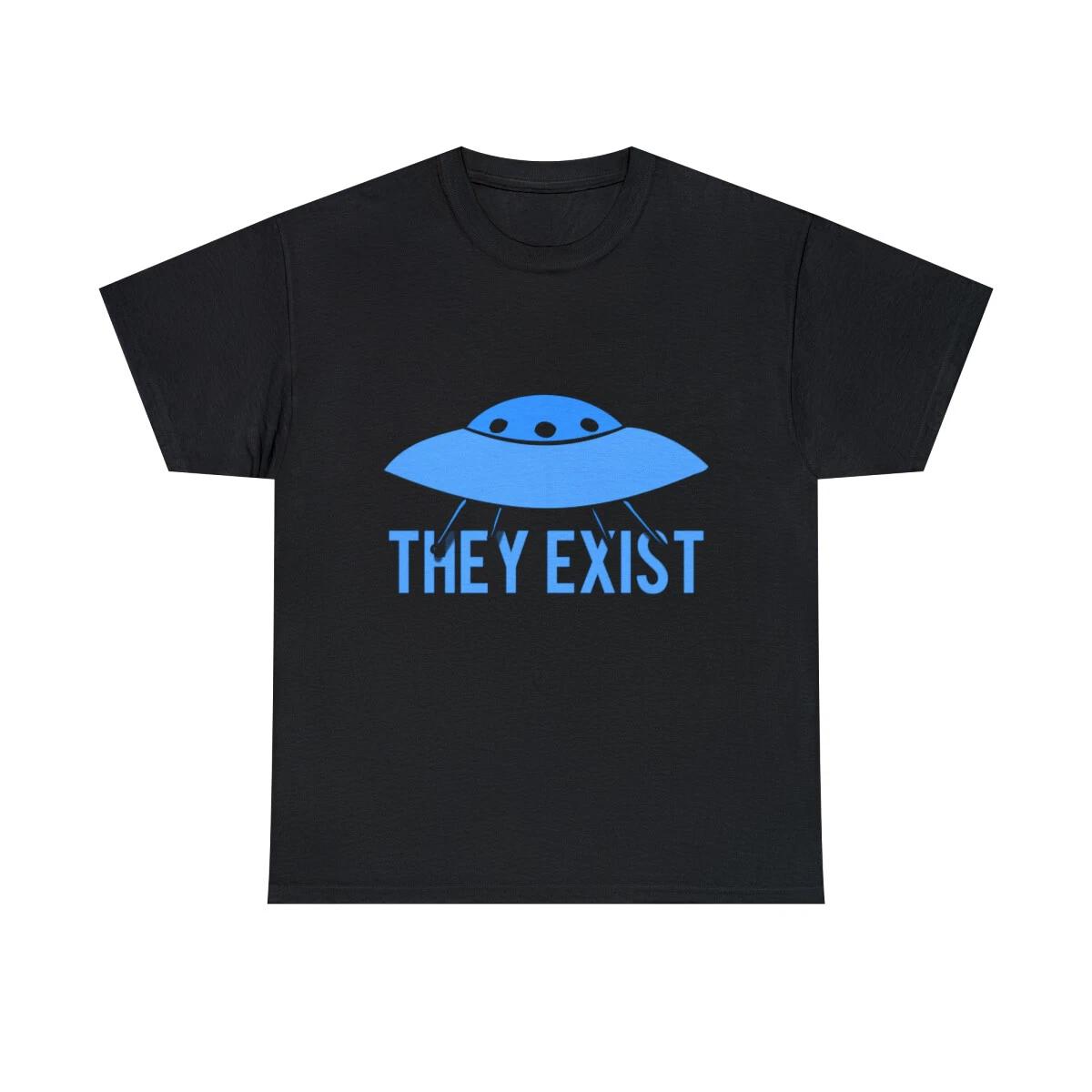 They Exist UFO Aliens Graphic Tee Shirt, S-5XL M