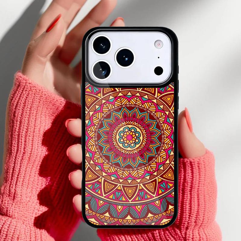 Indian Floral Henna Mandala Phone Case for iPhone 17 16 15 14 13 Pro Max Back Cover for 12 11 Pro Coque