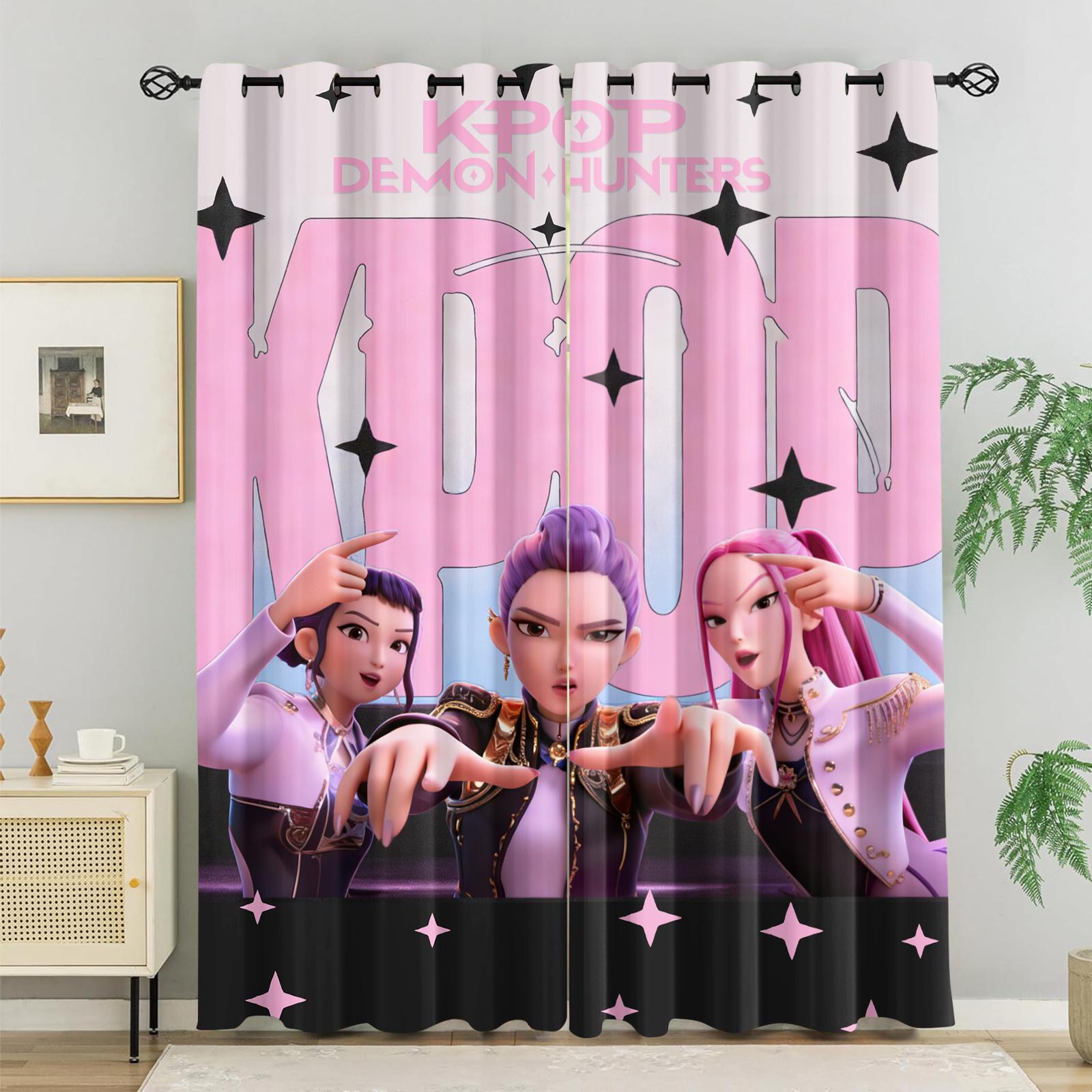 2pcs Kpop Girls Curtains Cute Anime