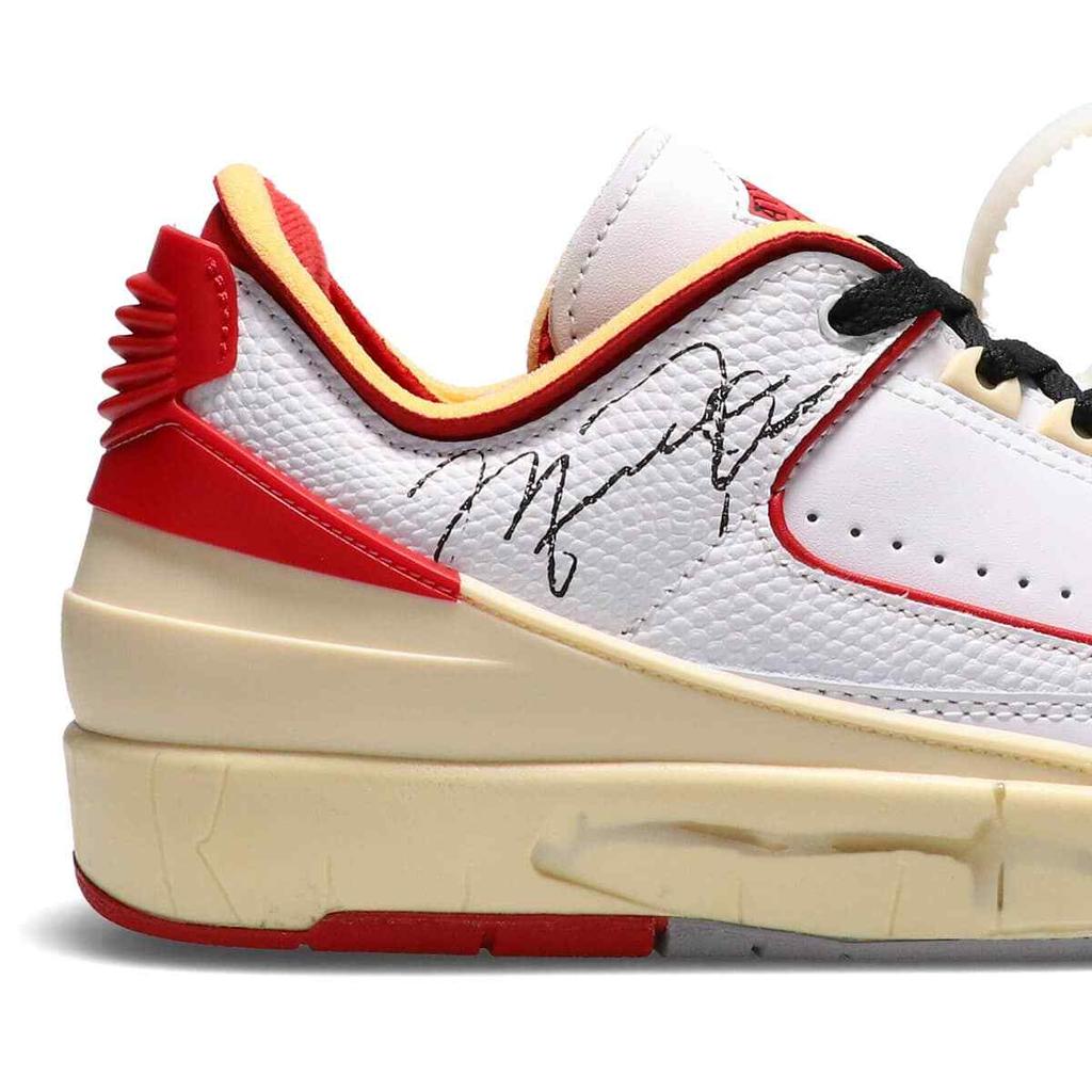 DJ4375-106 Off-White A Nike Air Jordan 2 Low White and Varsity Red (Men's)