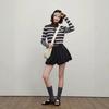 Women's High-Neck Striped Wool Cardigan: Slimming Zipper Sweater for Autumn & Winter, Premium Quality.
