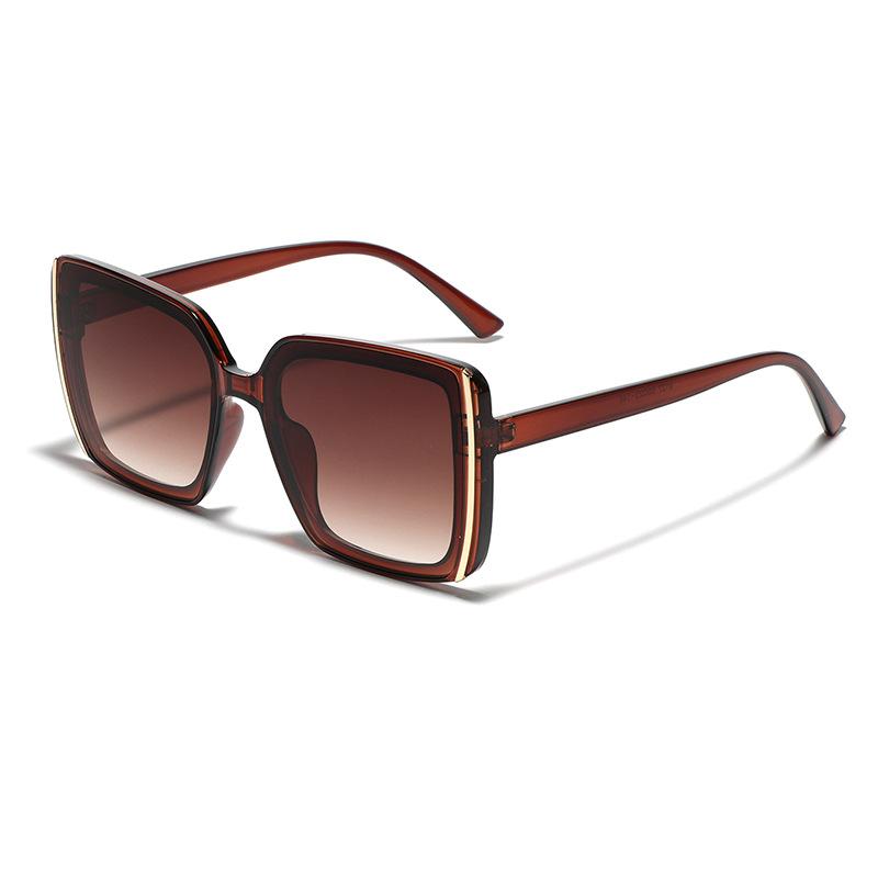 

Очки Большие квадратные металлические аксессуары Солнцезащитные очки мужские, светлые цветные линзы Солнцезащитные очки женские коричневый