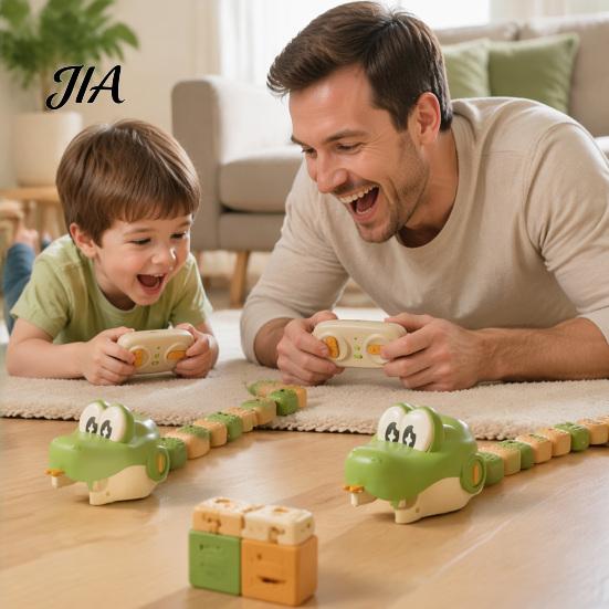 Kids Electronic Snake Toy 1/2 Sets RC Electric Magnetic Toy, Remote Control Eating Itself Competitive Party Game for Kids, Hands-Eye Coordination