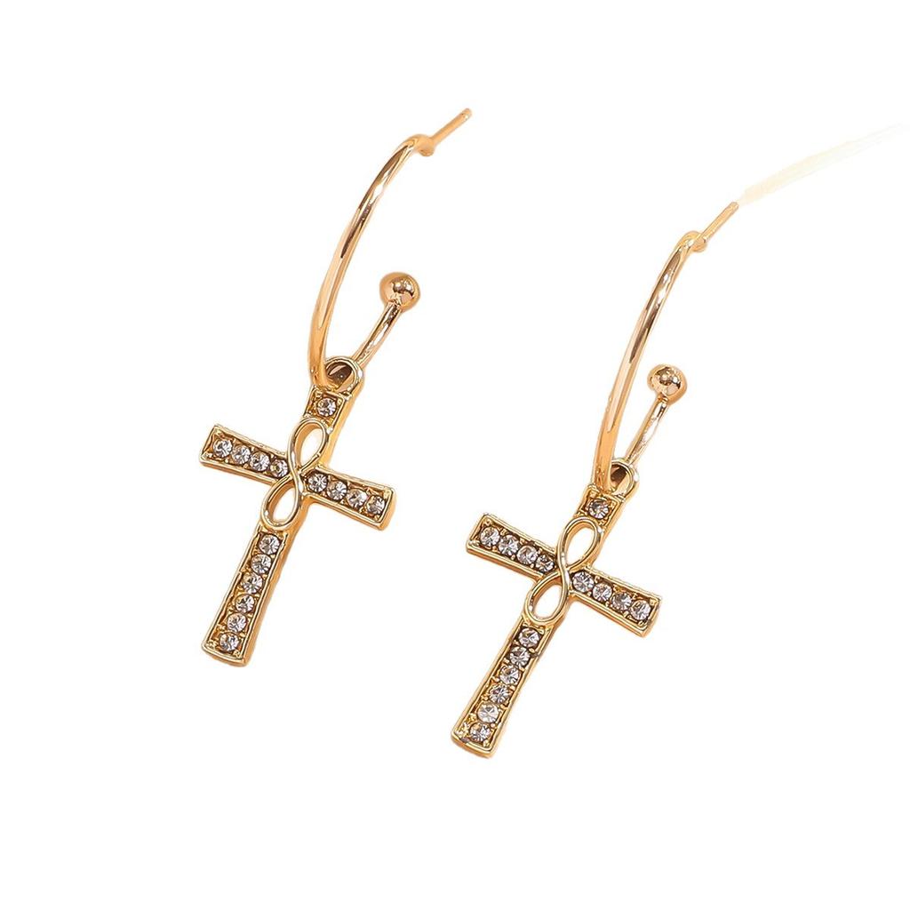 European Style Luxury Cross Earrings, Minimalist Instagram-Worthy Street Fashion Jewelry