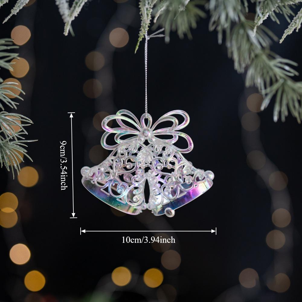 Acrylic Christmas Crystal Pendants Transparent Crystal Clear Xmas Tree Ornament Snowflake Design Glitter Hanging Ornaments