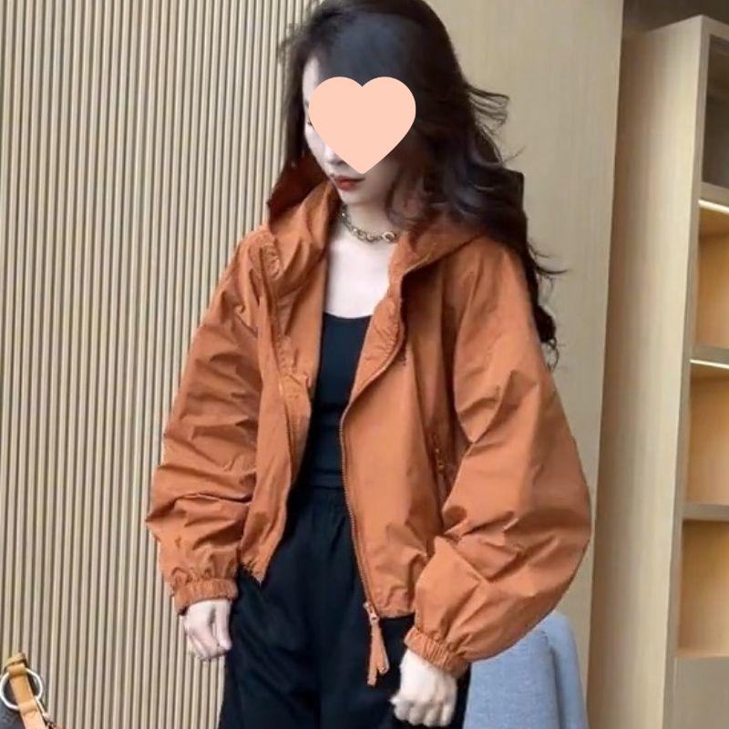 Petite Women s Casual Hooded Windbreaker Jacket - 2025 Spring/Autumn Style S (recommend under 100 jin)