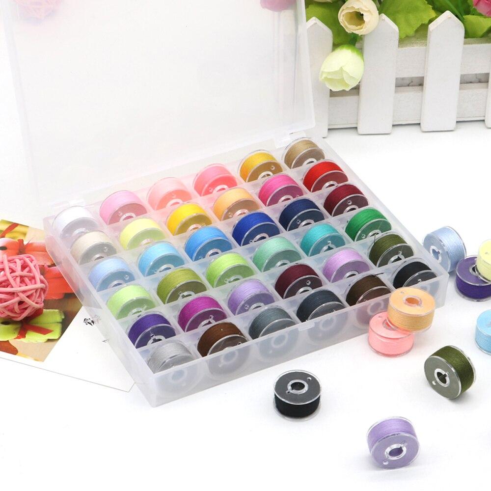 25/36 Color Handmade Embroidery Sewing Threads Polyester Home Hand Stitching Sewing Machine Supplies Yarn Line Box Color Random