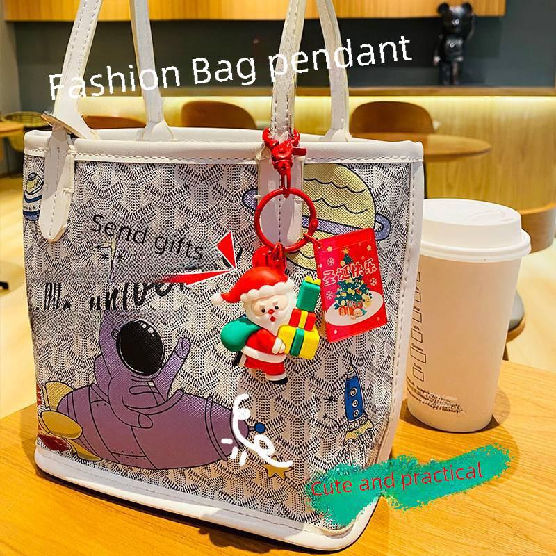 Santa Claus Cute Keychain Festive Silicone Accessory Ideal For Parties Christmas