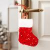 Glitter Christmas Stocking Pendant Plush White Border Sparkling Xmas Tree Decorations Candy Bags Home New Year Party Ornaments