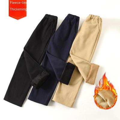 Warme Winter-Khaki-Schuluniformhose für Jungen und Mädchen - Marineblau