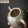 Japanese Ink Wood-fired Porcelain Teapot Retro Stoneware Scholar's Pot Chinese Tea Brewing Kettle Tea Ceremony Accessories Craft