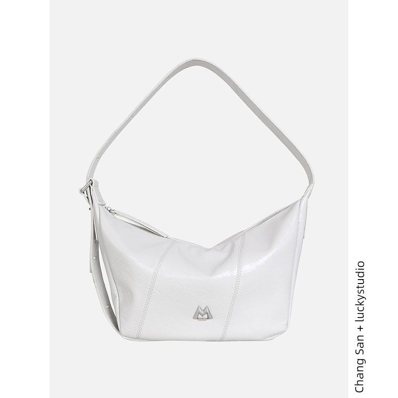 

Kikawa Card Original Hobo Retro Shoulder Bag Commuter Tote Female 2025 New Crossbody Bag Stylish Niche Style Gray White