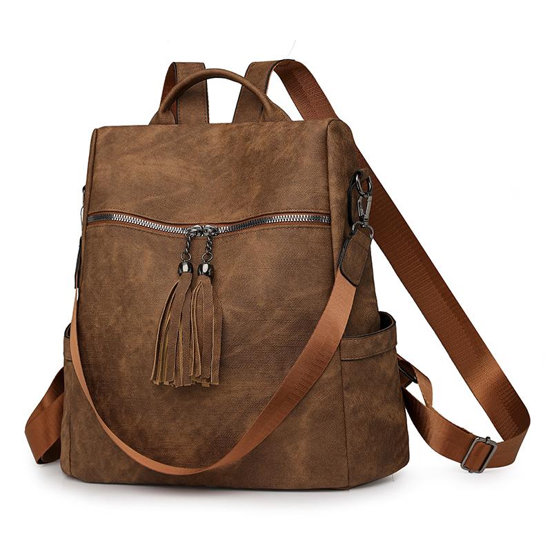 Quaste Damenrucksack mit großem Fassungsvermögen Multifunktionale Umhängetasche