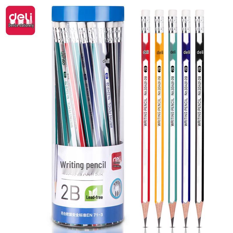 Deli 2B Hexagonal Pencils with Eraser