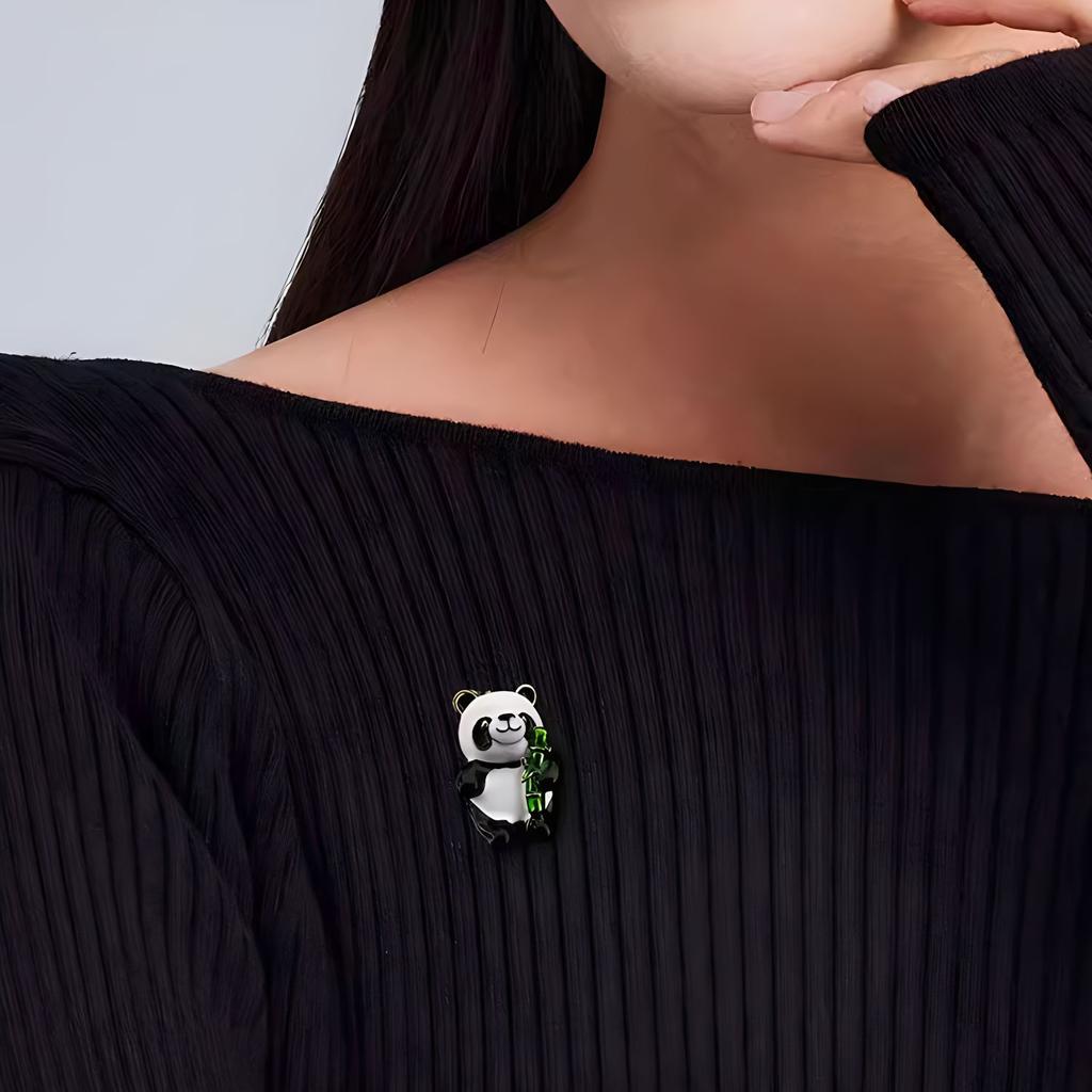Chinese Style Red Panda Brooch Cute Male And Female Niche Pin High-End Brooch Rising Creative Gift Accessories
