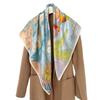 Spring new 90 plain crepe satin silk scarf women's high sense 100% mulberry silk thin shawl square gift