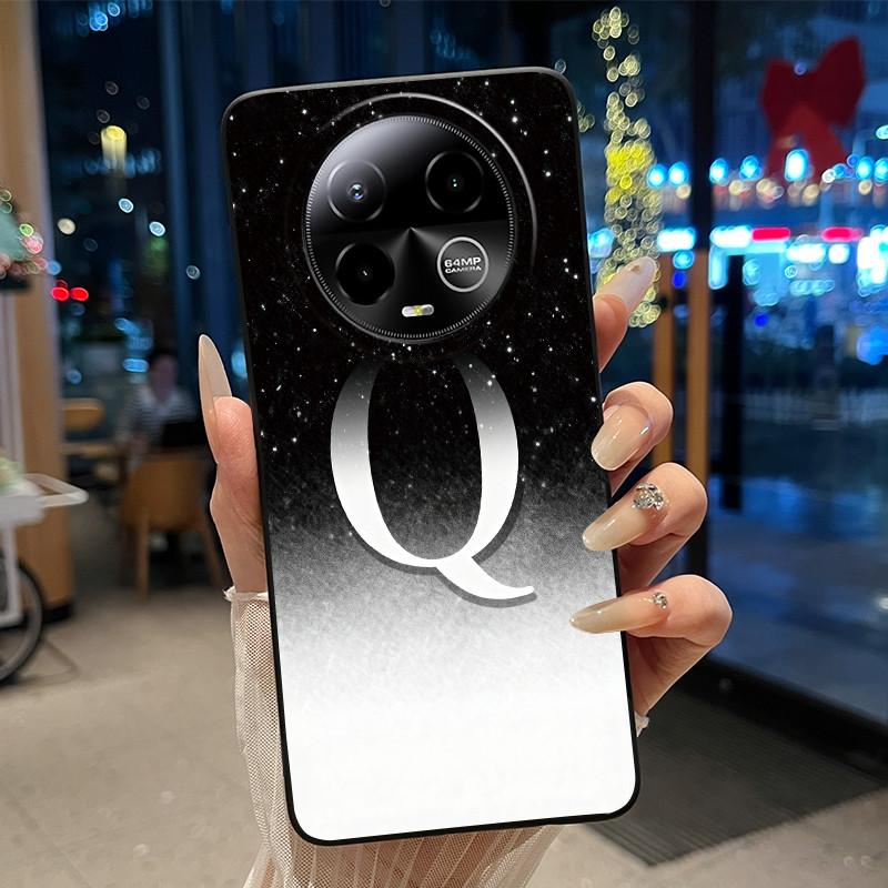 Black Case For BLU Bold K50 Soft Silicone Anti-scratch Casing For BLU Bold K50 Lucky A-Z Letter Pink Shiny Starry Sky Back Cover