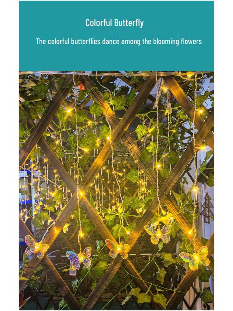 Butterfly Icicle Solar String Lights for Garden, Patio, and Landscape Decor