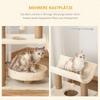 Cat Tree Tower, with Scratching Posts, Pad, Bed, Perch, Toy Ball - Light Brown