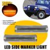 2x Clear Lens LED Side Marker Turn Lights Signal For Jeep YJ Wrangler 1987-1995