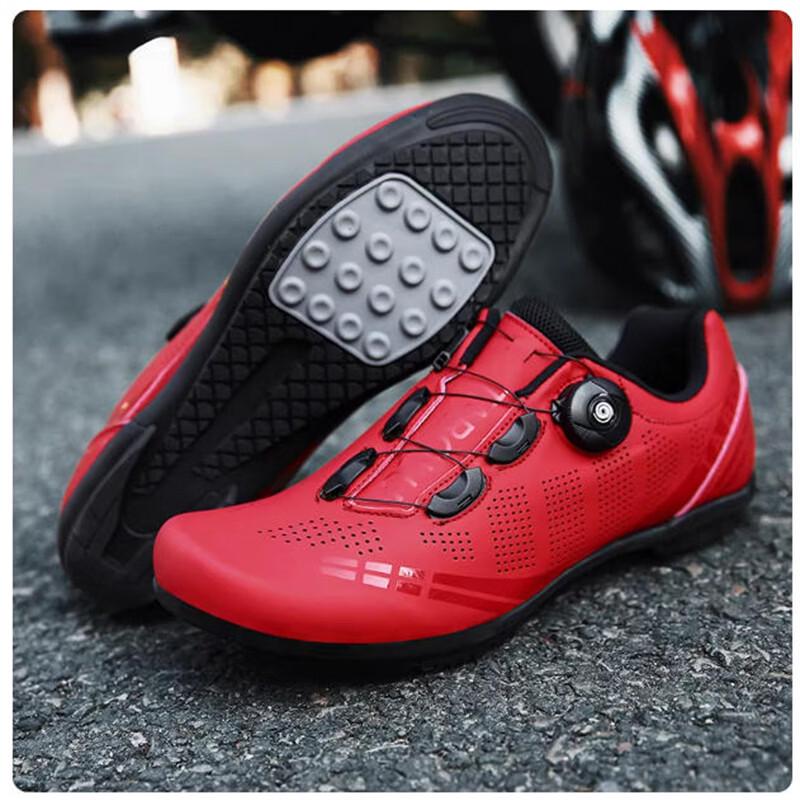 Pudie T27 Red Lace-Up Road Cycling Shoes 41