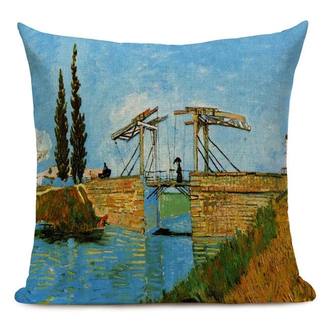 Van Gogh Oil Painting Art Decorative Cushion Cover Throw Pillow Case for Sofa, Car , and Office Decor 45x45CM Pillow Cover