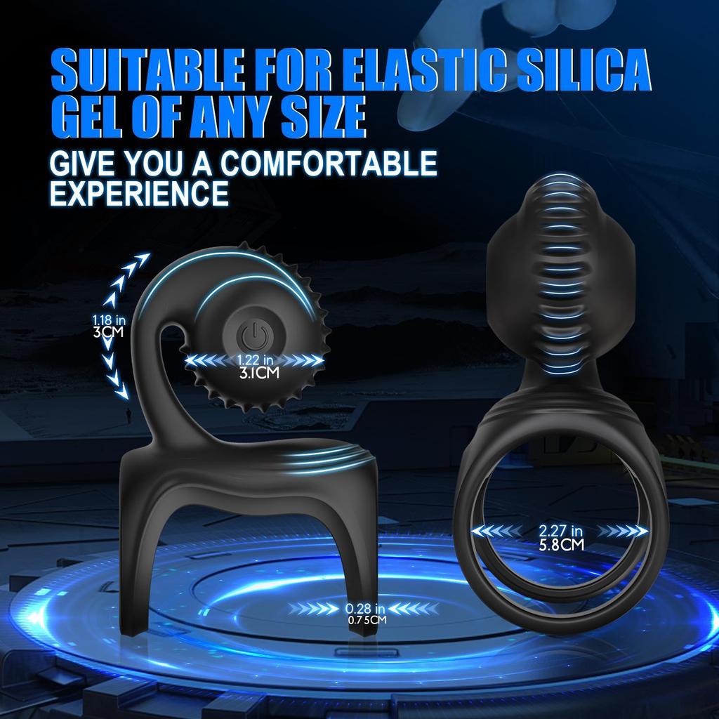 Penis Ring Vibrator Couple Vibrator Delay Ejaculation  Adult Sex Toys for Enhanced Erection Long Lasting Firmness Adult Sex Toys for Men or Couples