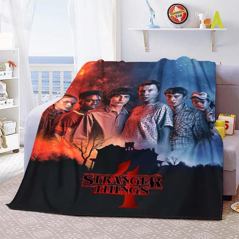 Heißer Film Stranger Things Deckenbezug Cartoon Flanelldecken für Betten Sofas Warmes Bettlaken Weiche Bettwäsche Zimmerdeko Fan-Geschenk