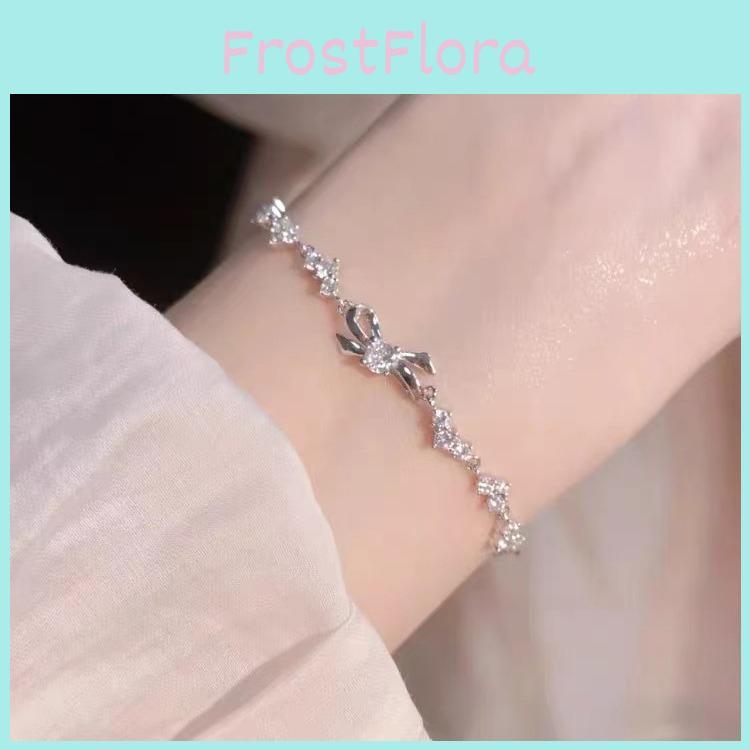 Bracelet Bowknot Highend For Women Summer Geometric Copper Jewelry Rhinestones With