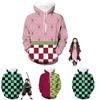 Felpa con Cappuccio 3D Stampata Demon Slayer Kimetsu No Yaiba Maglione Pullover Accogliente Cappotto